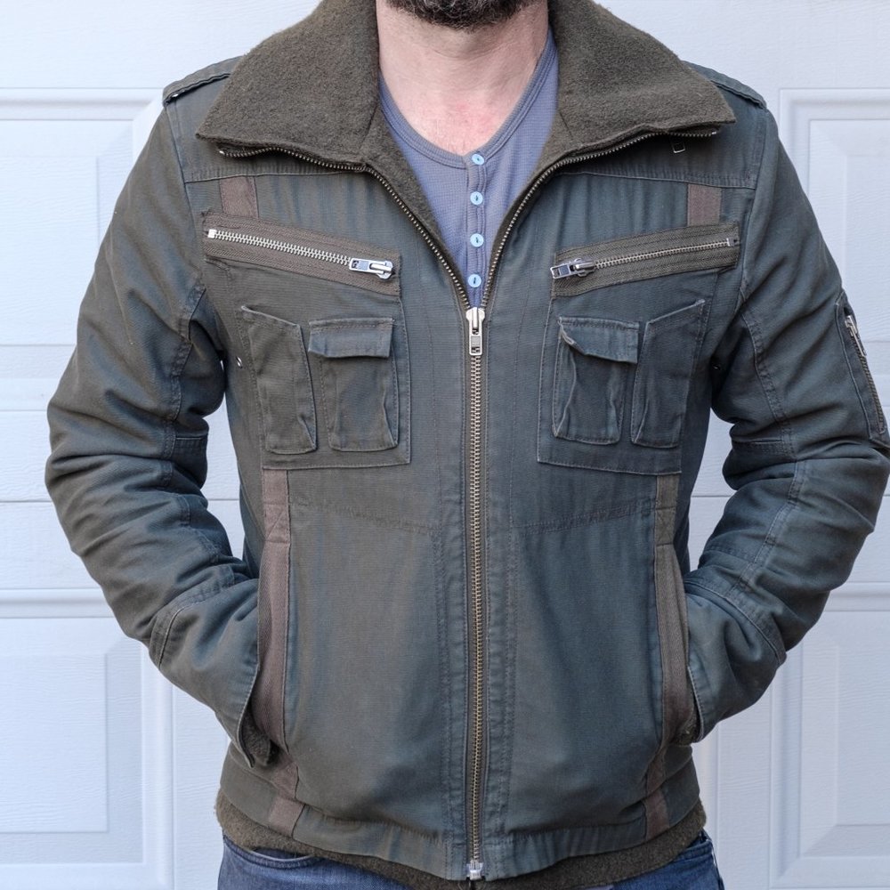 Gorgeous Wool Lined Military Style Green Jacket